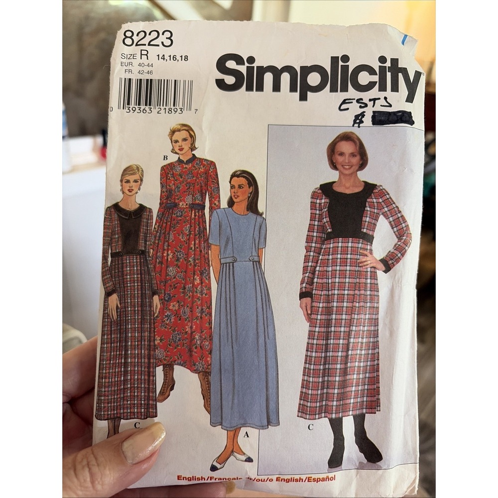 Vintage Simplicity Dress Sewing Pattern 8223 Size 14-18 Cut Complete